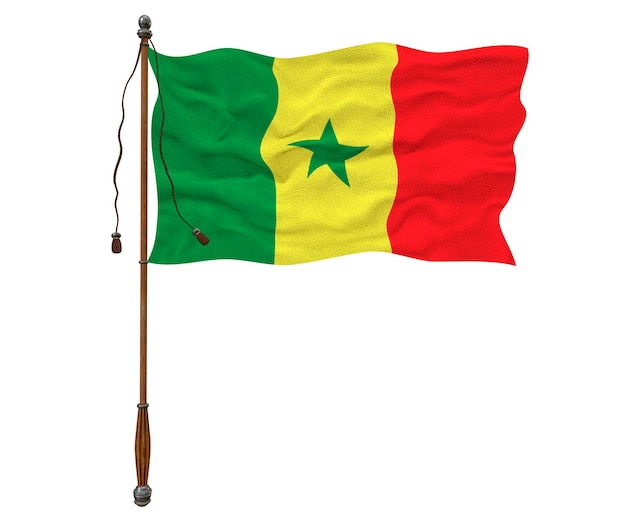 Photo drapeau national du sénégal arrière-plan avec le drapeau du sénégal