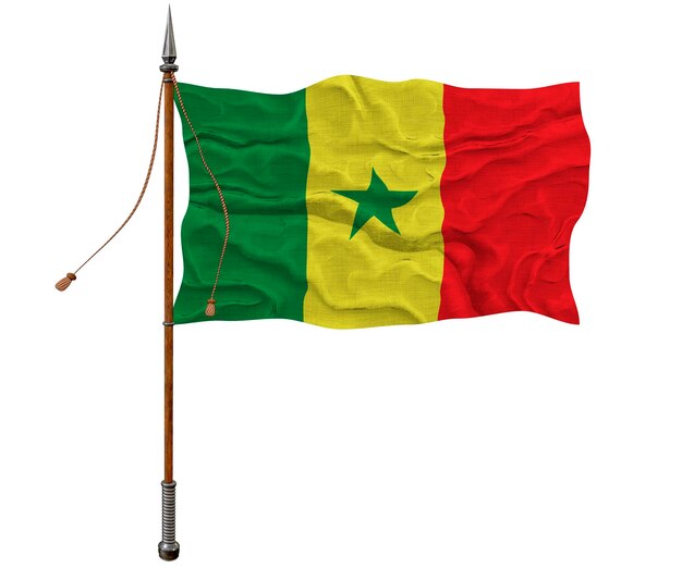 Photo drapeau national du sénégal arrière-plan avec le drapeau du sénégal