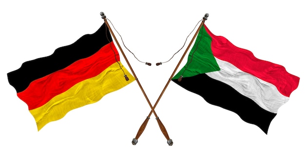 Drapeau national du Soudan et de l'Allemagne Contexte pour les concepteurs