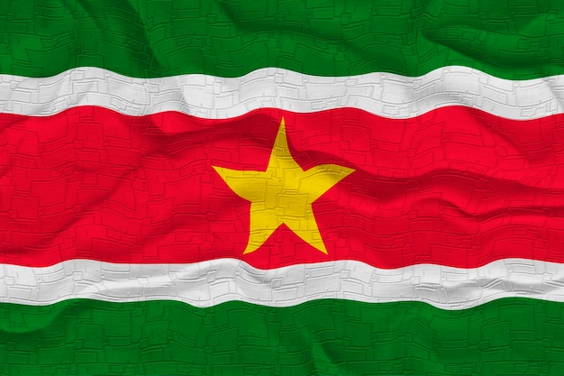 Drapeau national du Suriname Arrière-plan avec le drapeau du Suriname