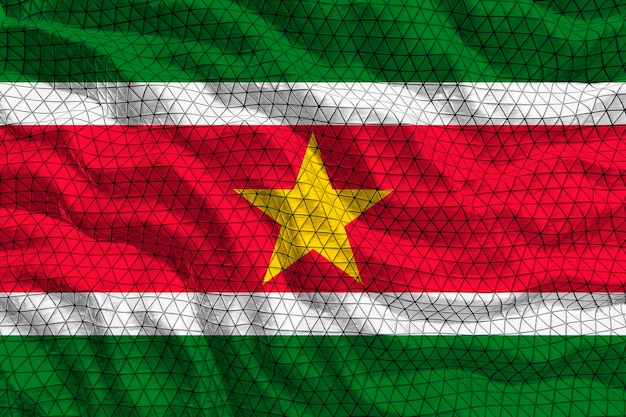 Drapeau national du Suriname Arrière-plan avec le drapeau du Suriname