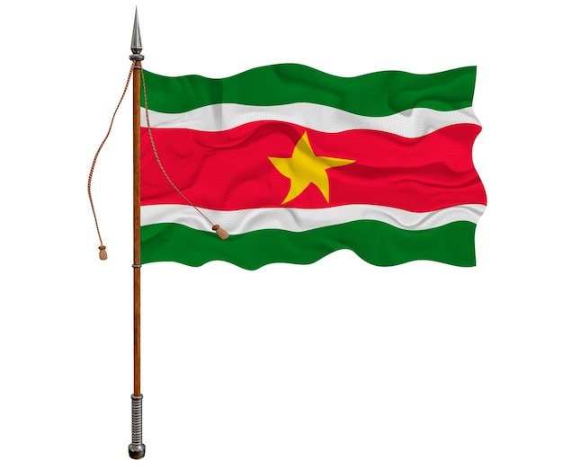 Drapeau national du Suriname Arrière-plan avec le drapeau du Suriname