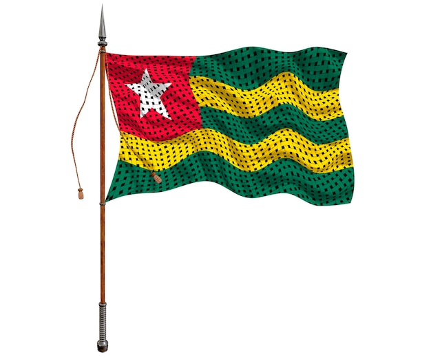 Drapeau national du Togo Arrière-plan avec le drapeau du Togo