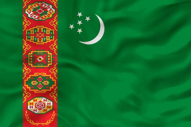 Drapeau national du Turkménistan Contexte avec le drapeau du Turkménistan