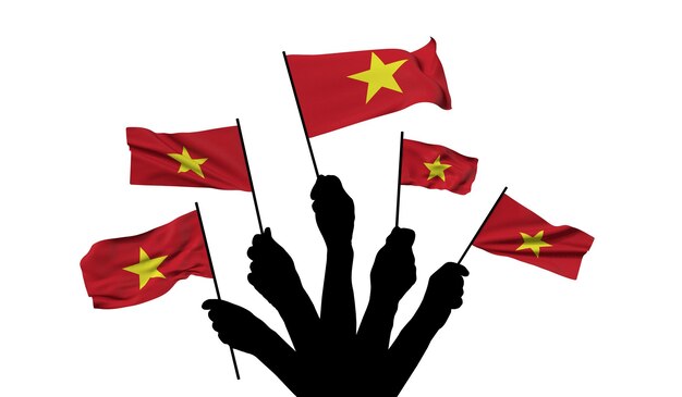 Drapeau national du Vietnam agité d rendu