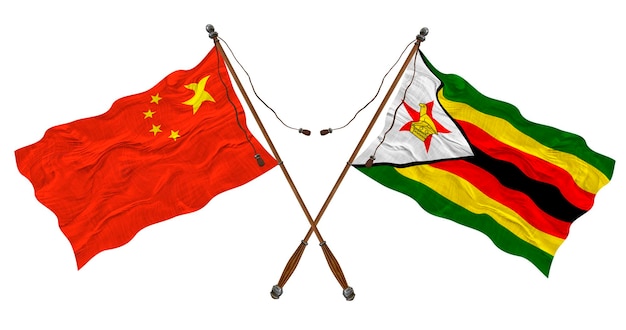 Drapeau national du Zimbabwe et de la Chine Contexte pour les concepteurs