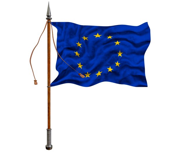 Photo drapeau national de l'europe fond avec le drapeau de l'europe