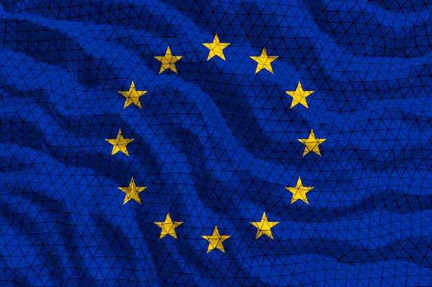 Drapeau national de l'Europe Fond avec le drapeau de l'Europe