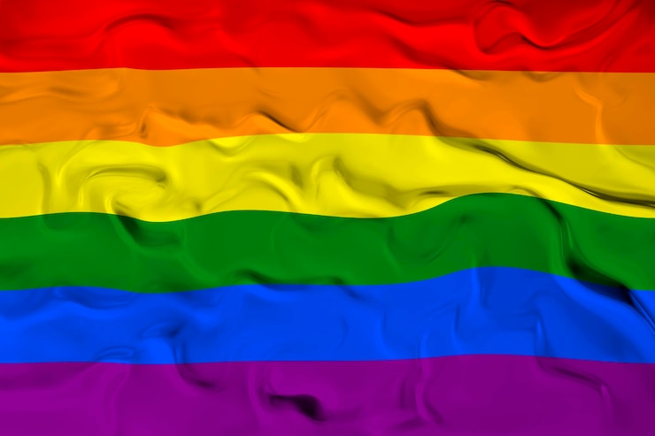 Photo drapeau national de la fierté gay arrière-plan avec le drapeau de la fierté gay