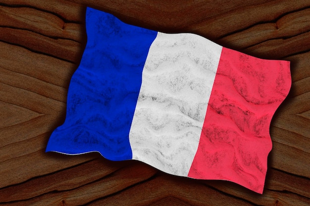 Drapeau national de la France Arrière-plan avec le drapeau de la France