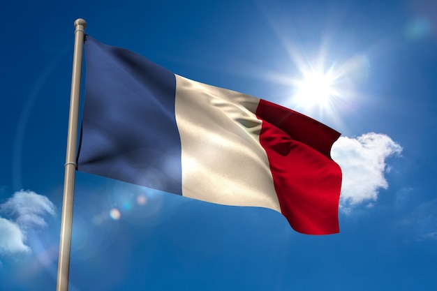 Photo drapeau national de france sur le mât