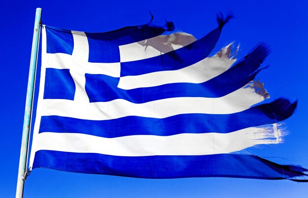 Drapeau national grec usé