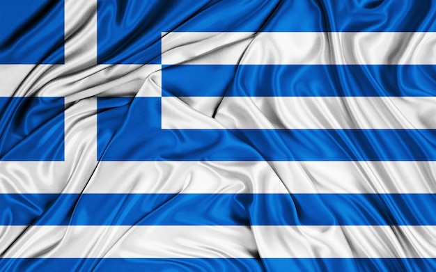 Drapeau national Grèce Drapeau de la Grèce Drapeau en tissu Grèce Travail 3D et image 3D