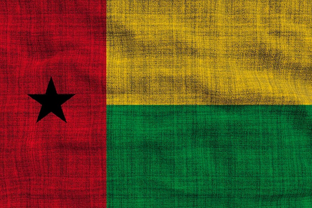 Drapeau national de la Guinée-Bissau Arrière-plan avec le drapeau de la Guinée-Bissau