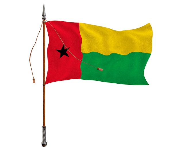 Drapeau national de la Guinée-Bissau Arrière-plan avec le drapeau de la Guinée-Bissau