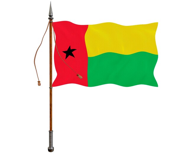 Drapeau national de la Guinée-Bissau Arrière-plan avec le drapeau de la Guinée-Bissau