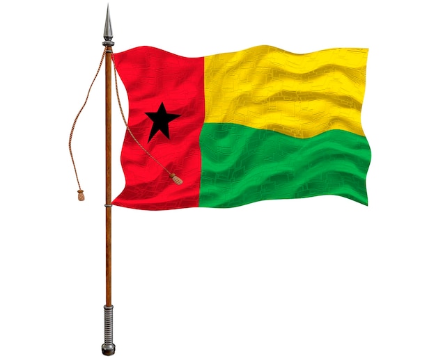 Drapeau national de la Guinée-Bissau Arrière-plan avec le drapeau de la Guinée-Bissau