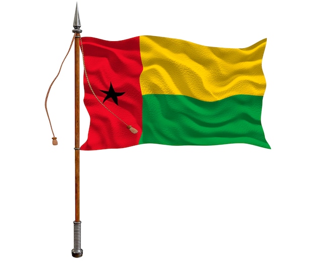Drapeau national de la Guinée-Bissau Arrière-plan avec le drapeau de la Guinée-Bissau