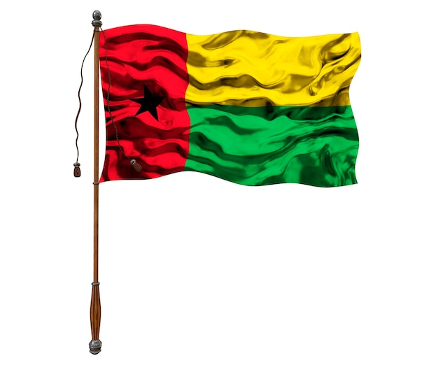 Drapeau national de la Guinée-Bissau Arrière-plan avec le drapeau de la Guinée-Bissau