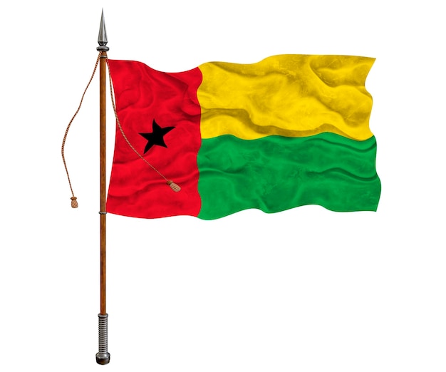 Drapeau national de la Guinée-Bissau Arrière-plan avec le drapeau de la Guinée-Bissau