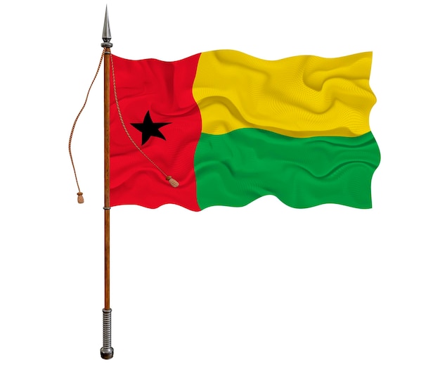 Drapeau national de la Guinée-Bissau Arrière-plan avec le drapeau de la Guinée-Bissau