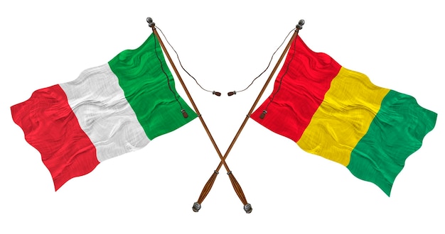 Drapeau national de la Guinée et de l'Italie Contexte pour les concepteurs