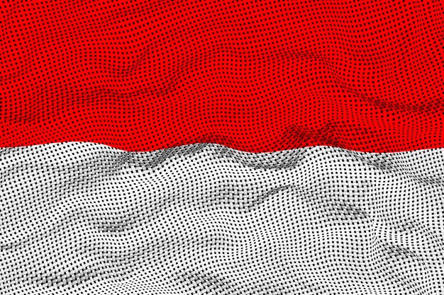 Drapeau national de l'Indonésie Fond avec le drapeau de l'Indonésie
