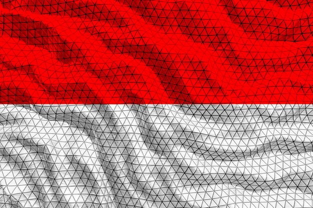 Drapeau national de l'Indonésie Fond avec le drapeau de l'Indonésie