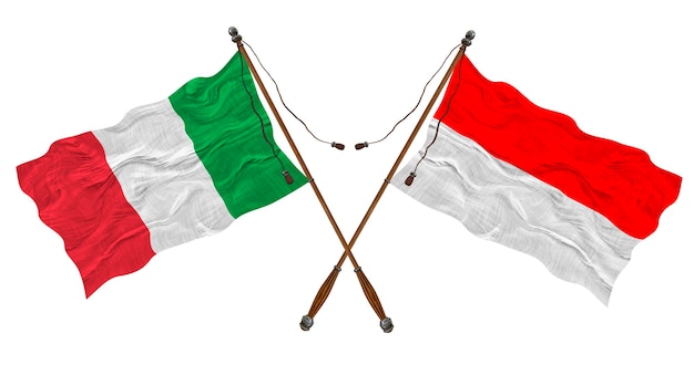 Drapeau national de l'Indonésie et de l'Italie Contexte pour les concepteurs