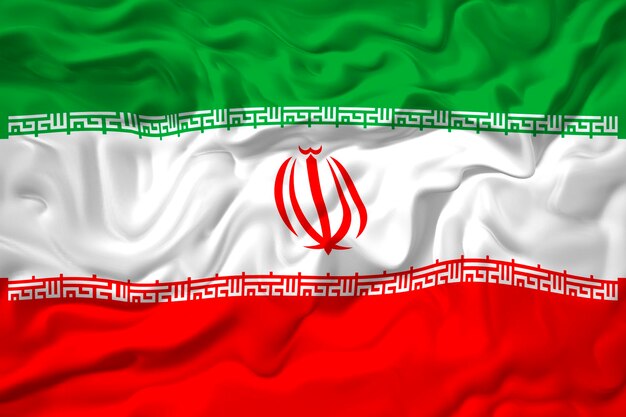 Drapeau national de l'Iran Fond avec le drapeau de l'Iran