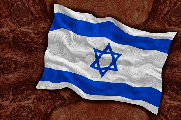 Drapeau national d'Israël Arrière-plan avec le drapeau d'Israël