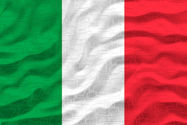 Drapeau national de l'Italie Fond avec le drapeau de l'Italie