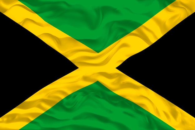 Drapeau national de la Jamaïque Fond avec le drapeau de la Jamaïque