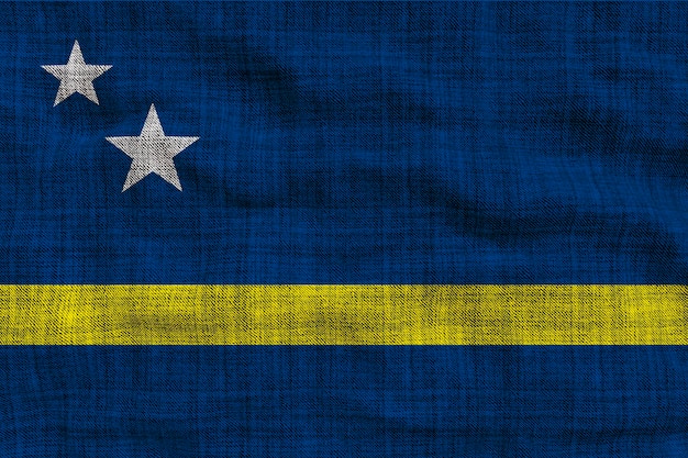 Drapeau national de Kuraçao Arrière-plan avec le drapeau de Kuraçao