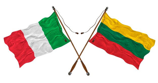 Drapeau national de la Lituanie et de l'Italie Contexte pour les concepteurs