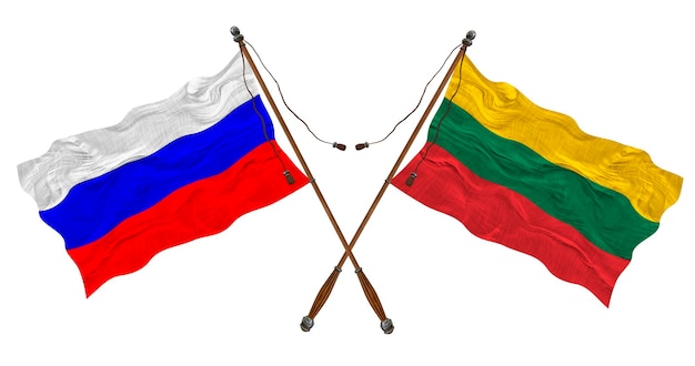 Drapeau national de la Lituanie et de la Russie Contexte pour les concepteurs