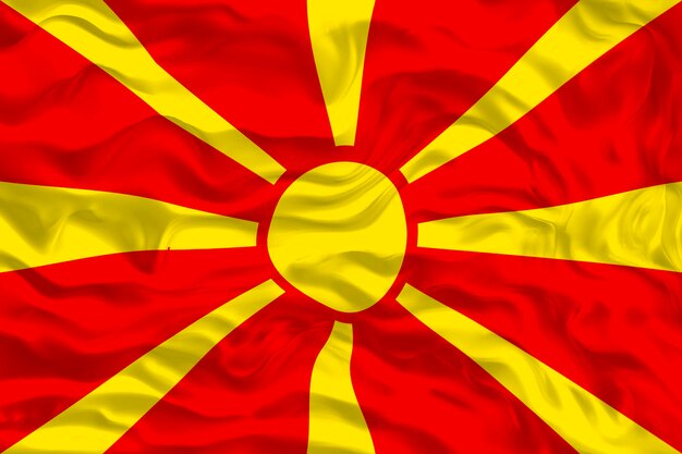 Photo drapeau national de la macédoine fond avec le drapeau de la macédoine