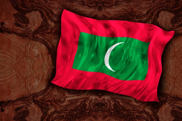Drapeau national des Maldives Arrière-plan avec le drapeau des Maldives