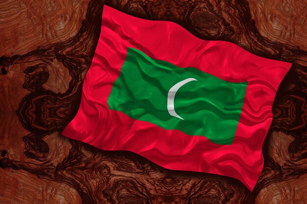 Drapeau national des Maldives Arrière-plan avec le drapeau des Maldives