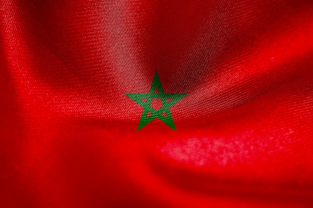Photo drapeau national maroc maroc drapeau tissu drapeau maroc travail 3d et image 3d