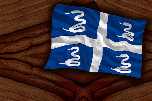 Drapeau national de la Martinique Arrière-plan avec le drapeau de la Martinique