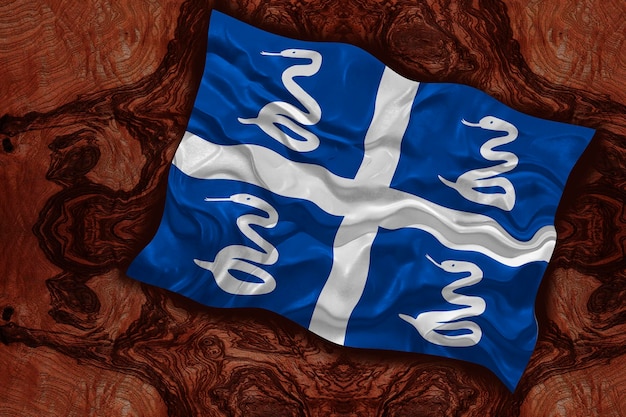 Drapeau national de la Martinique Arrière-plan avec le drapeau de la Martinique