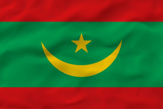 Photo drapeau national de la mauritanie fond avec le drapeau de la mauritanie