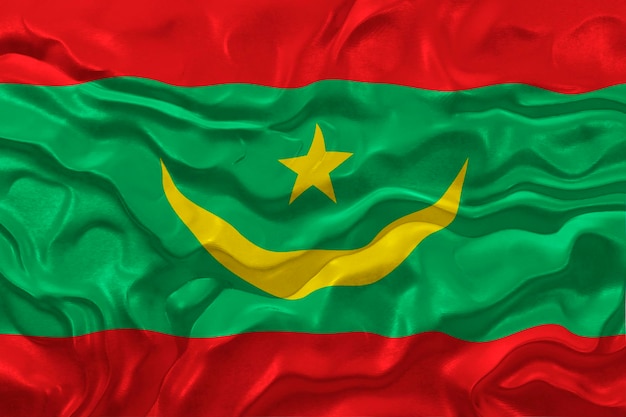 Drapeau national de la Mauritanie Fond avec le drapeau de la Mauritanie