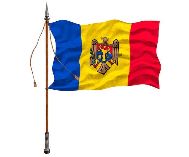 Drapeau national de la Moldavie Arrière-plan avec le drapeau de la Moldavie