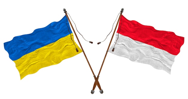 Drapeau national de Monaco et de l'Ukraine Contexte pour les concepteurs