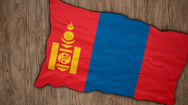 Drapeau national de la Mongolie Arrière-plan avec le drapeau de la Mongolie