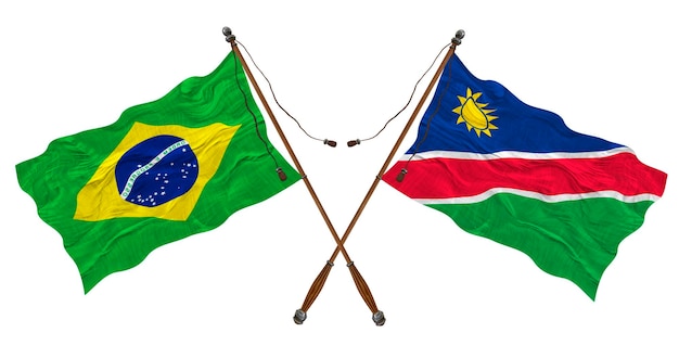 Drapeau national de la Namibie et du Brésil Contexte pour les concepteurs