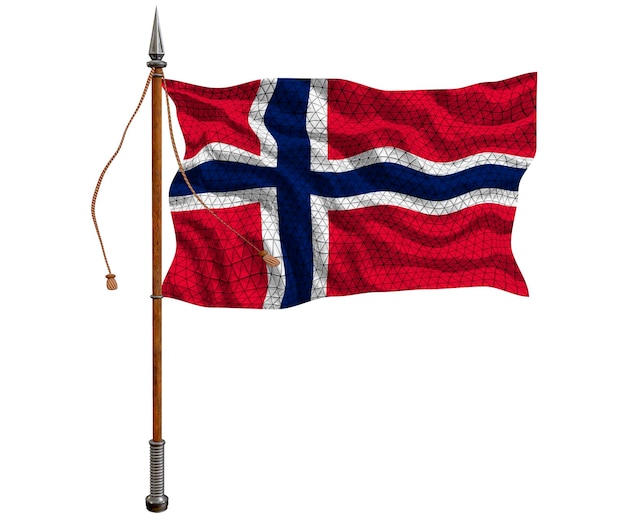 Drapeau national de la Norvège Fond avec le drapeau de la Norvège