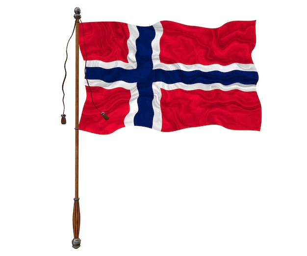 Drapeau national de la Norvège Fond avec le drapeau de la Norvège